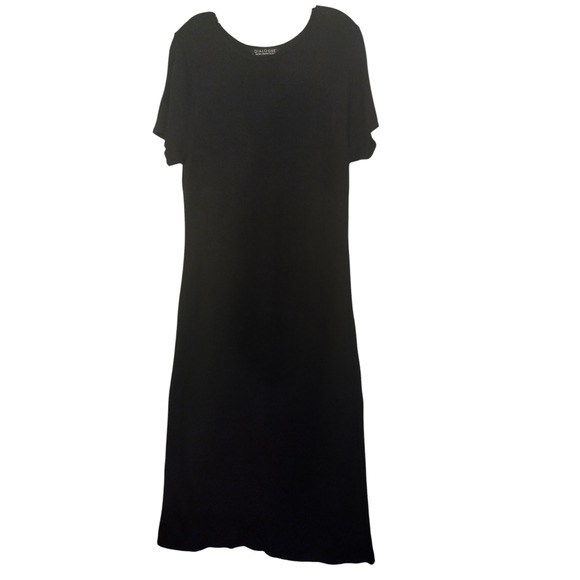 Dialogue Womens Short Sleeve Crew Neck Maxi Dress Black Size Small - Picture 8 of 11
